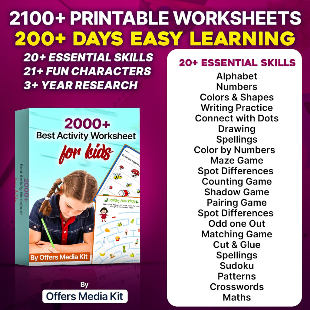 kids worksheets bundle